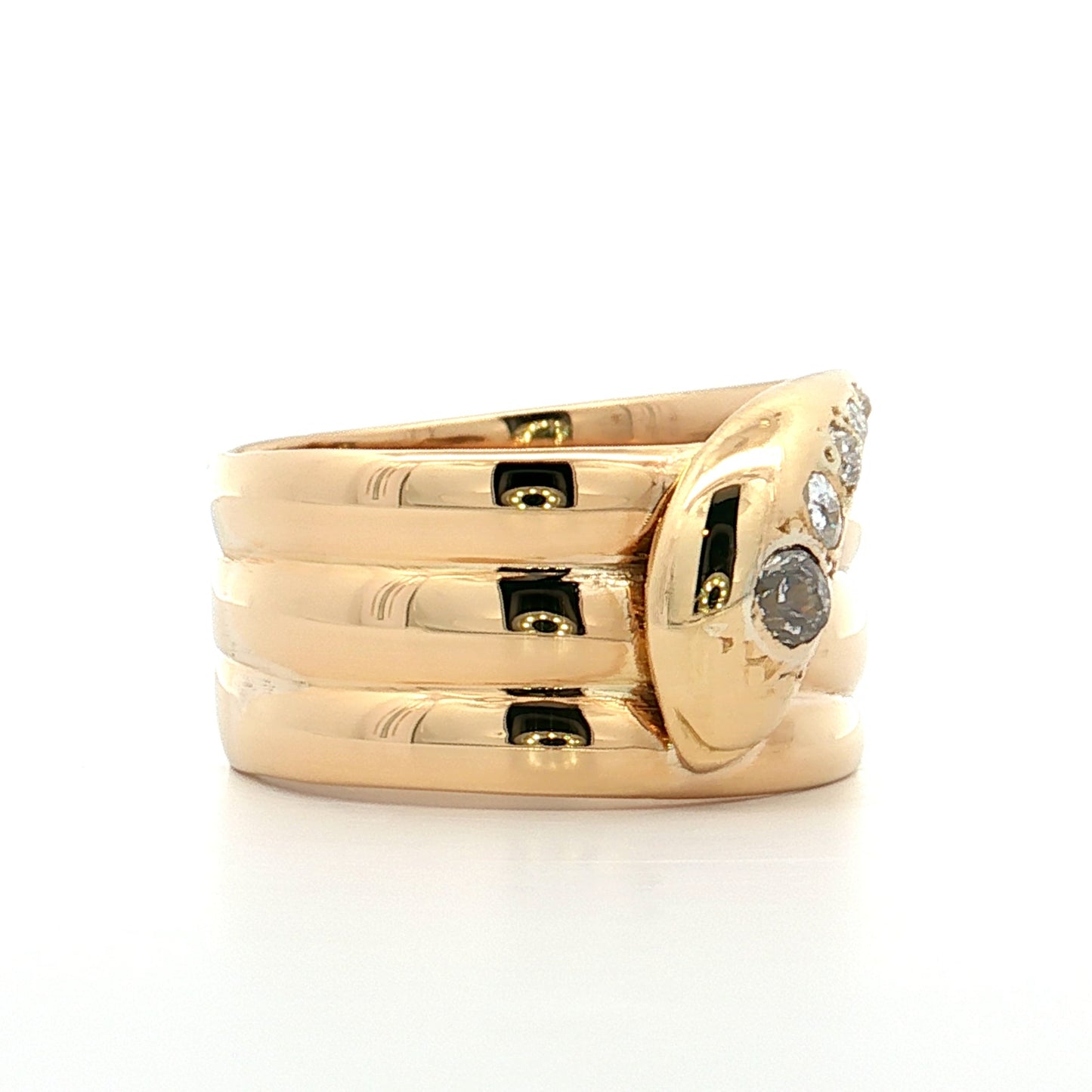 .33 Antique Edwardian Mens Diamond Snake Ring 18k