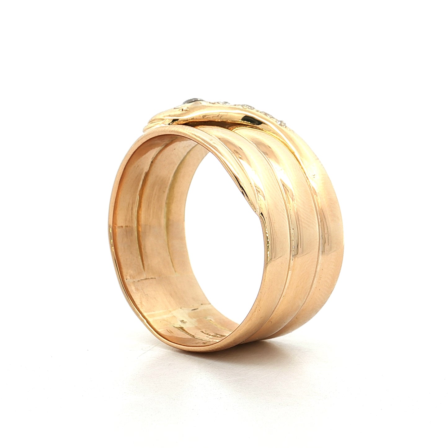 .33 Antique Edwardian Mens Diamond Snake Ring 18k