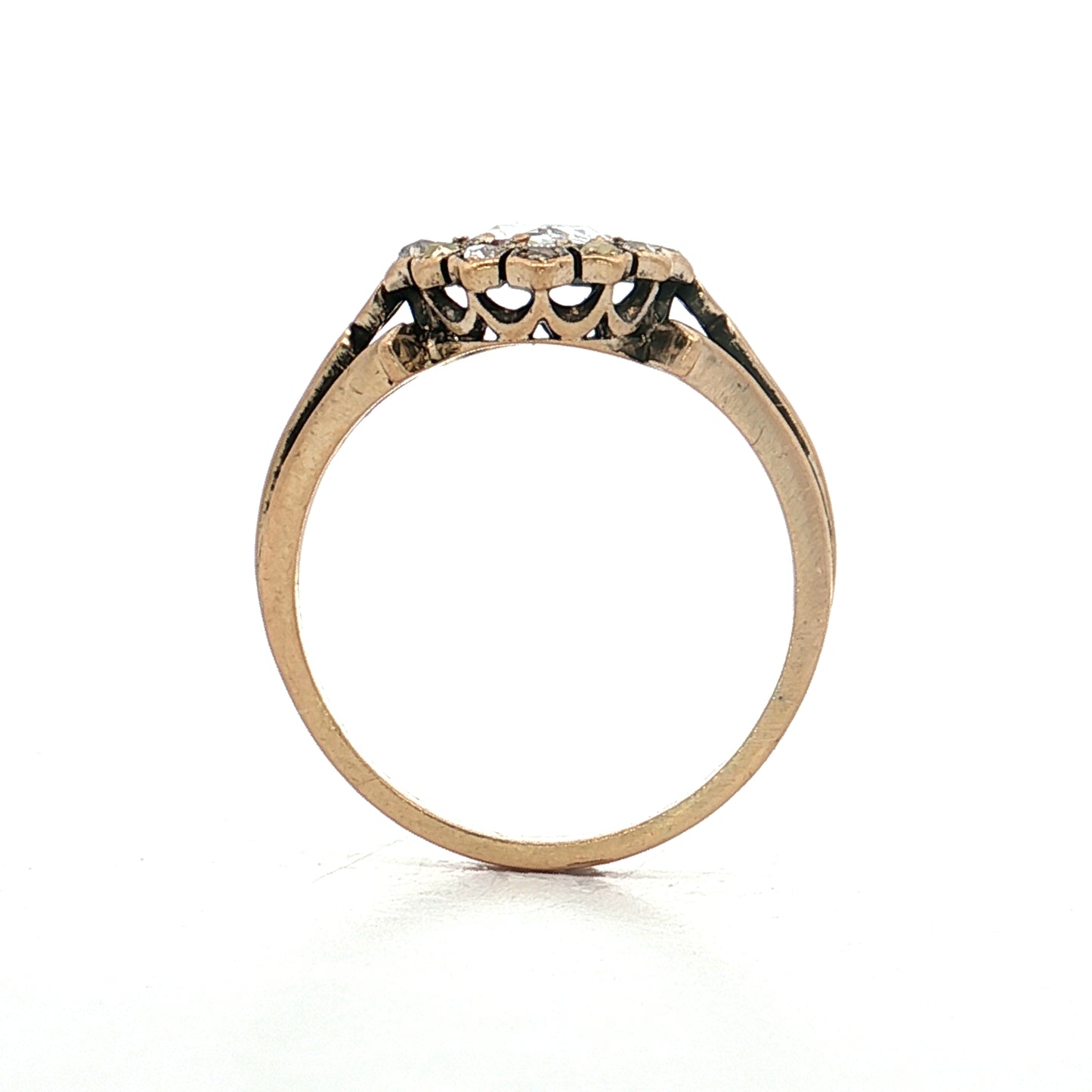 .44 Vintage Victorian Rose Cut Diamond Engagement Ring 14k