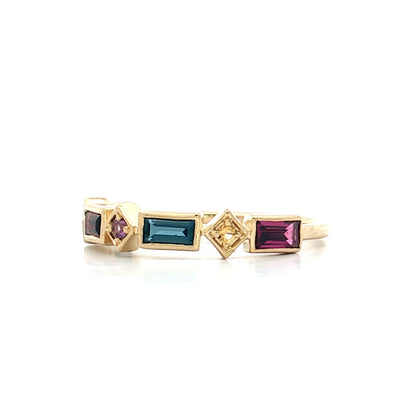 .58 Multi-Gemstone Stacking Ring 14k Yellow Gold