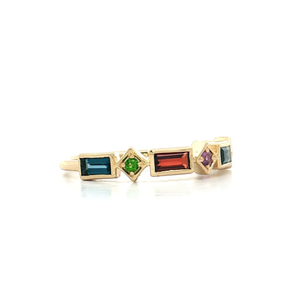 .58 Multi-Gemstone Stacking Ring 14k Yellow Gold