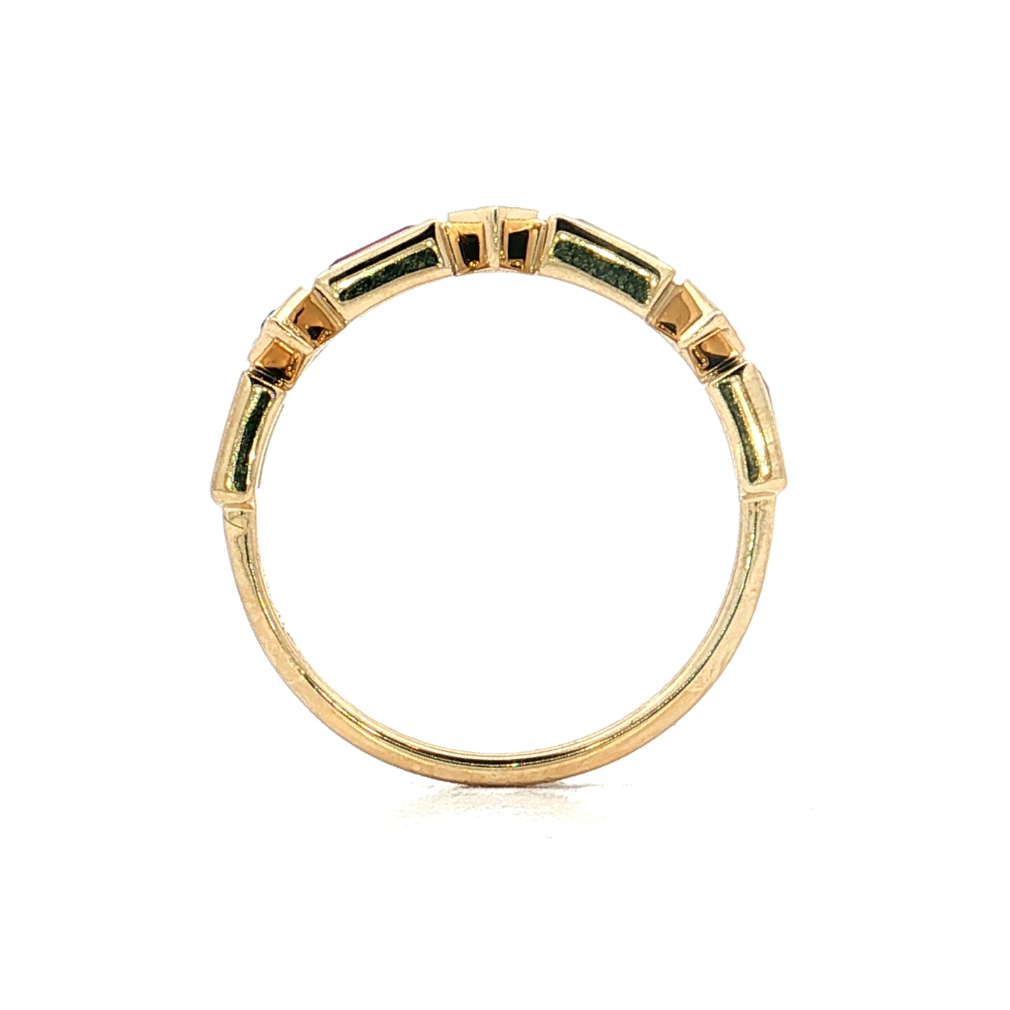 .58 Multi-Gemstone Stacking Ring 14k Yellow Gold