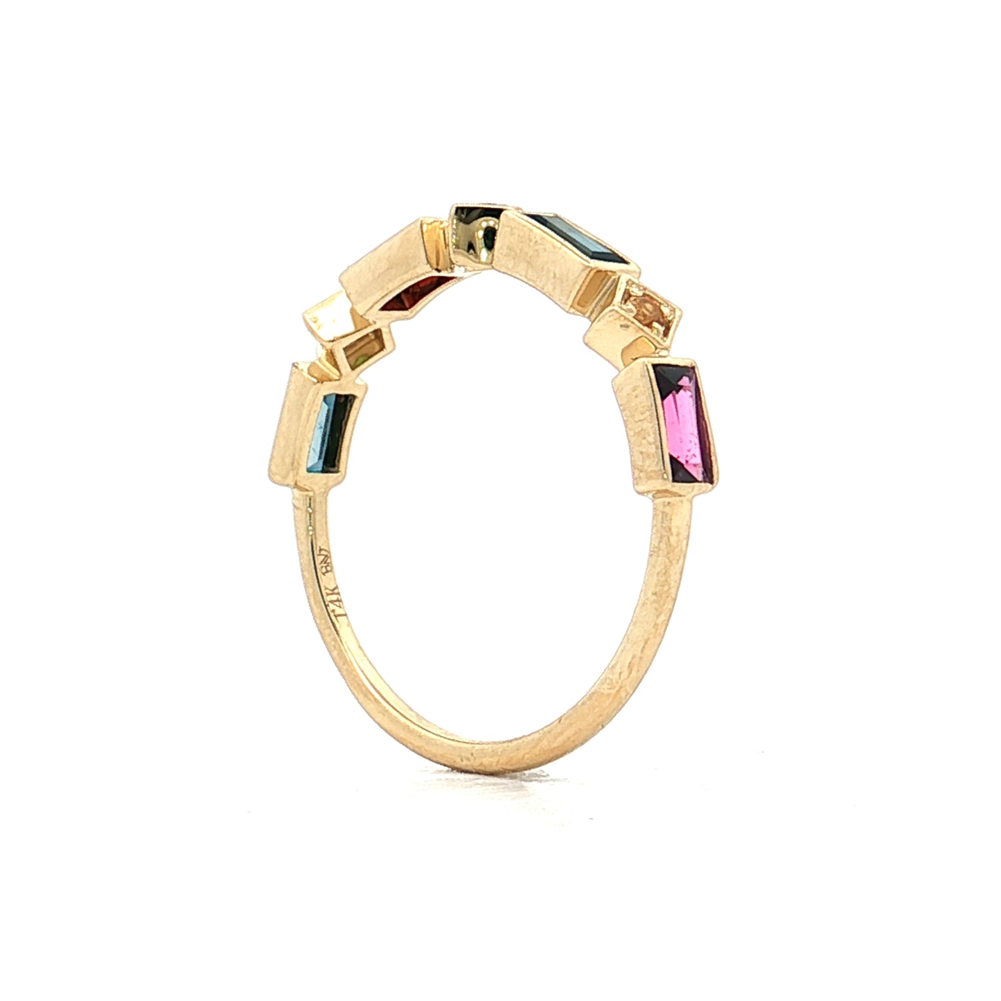 .58 Multi-Gemstone Stacking Ring 14k Yellow Gold