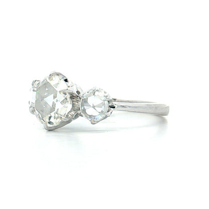 1.04 GIA Rose Cut Diamond Engagement Ring 14k