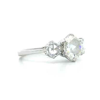 1.04 GIA Rose Cut Diamond Engagement Ring 14k