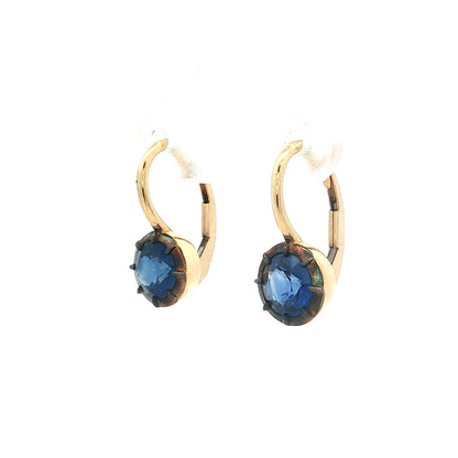 1.60 Sapphire Drop Earrings 18k Yellow Gold