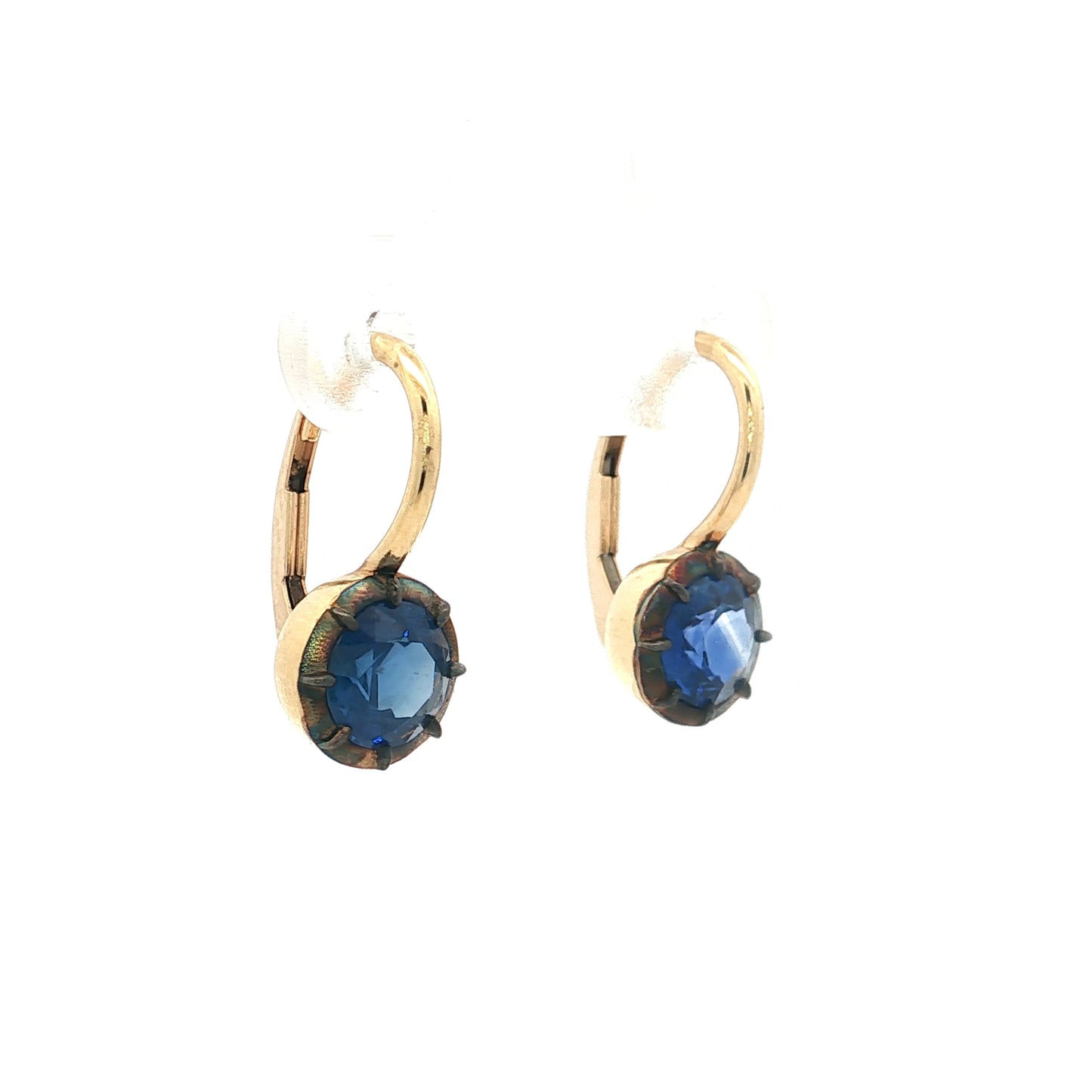 1.60 Sapphire Drop Earrings 18k Yellow Gold