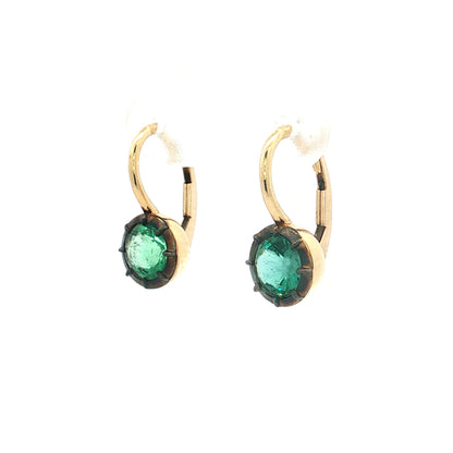 1.50 Emerald Drop Earrings 18k Yellow Gold