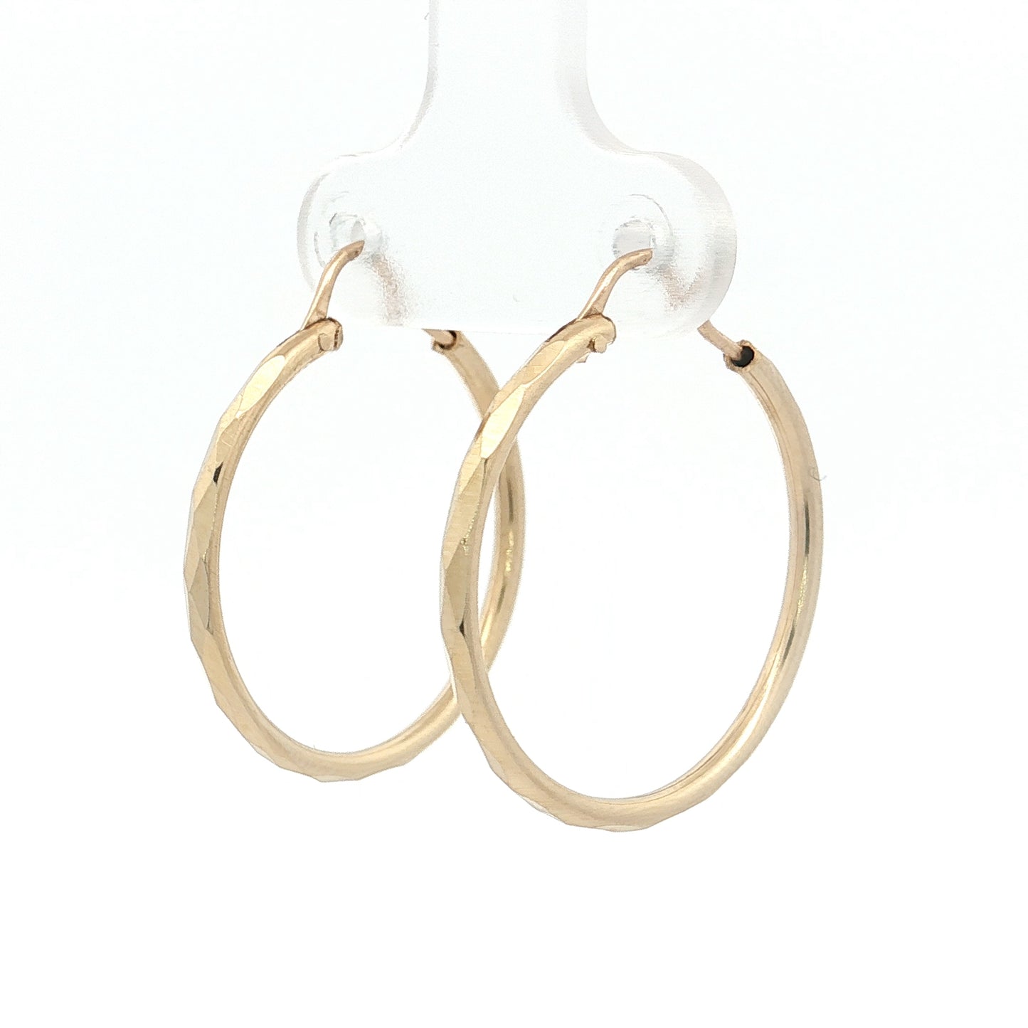 23mm Geometric Hoop Earrings 14k Yellow Gold