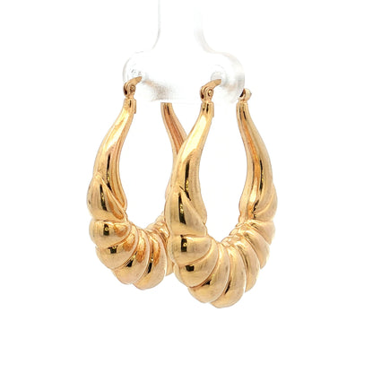 Bubble Scalloped Hoop Earrings 9k Yellow Gold