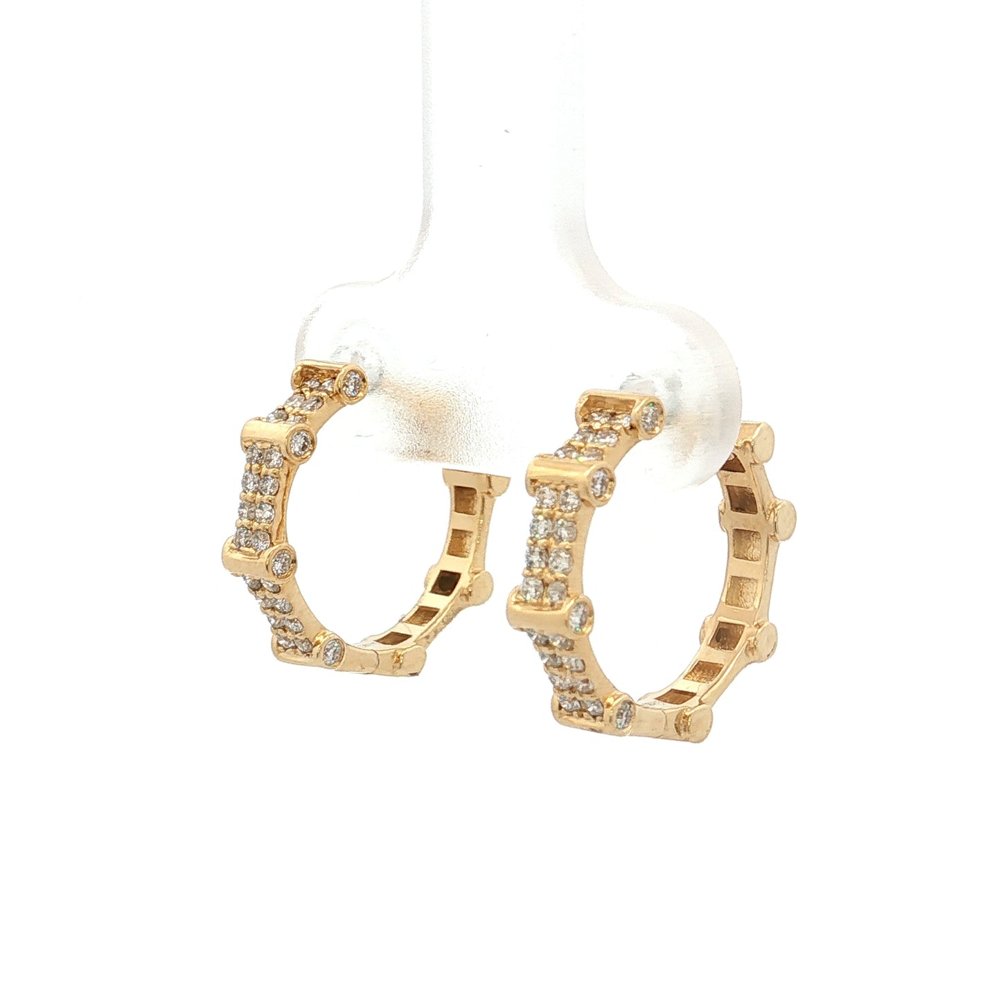 .39 Round Brilliant Diamond Hoop Earrings 18k