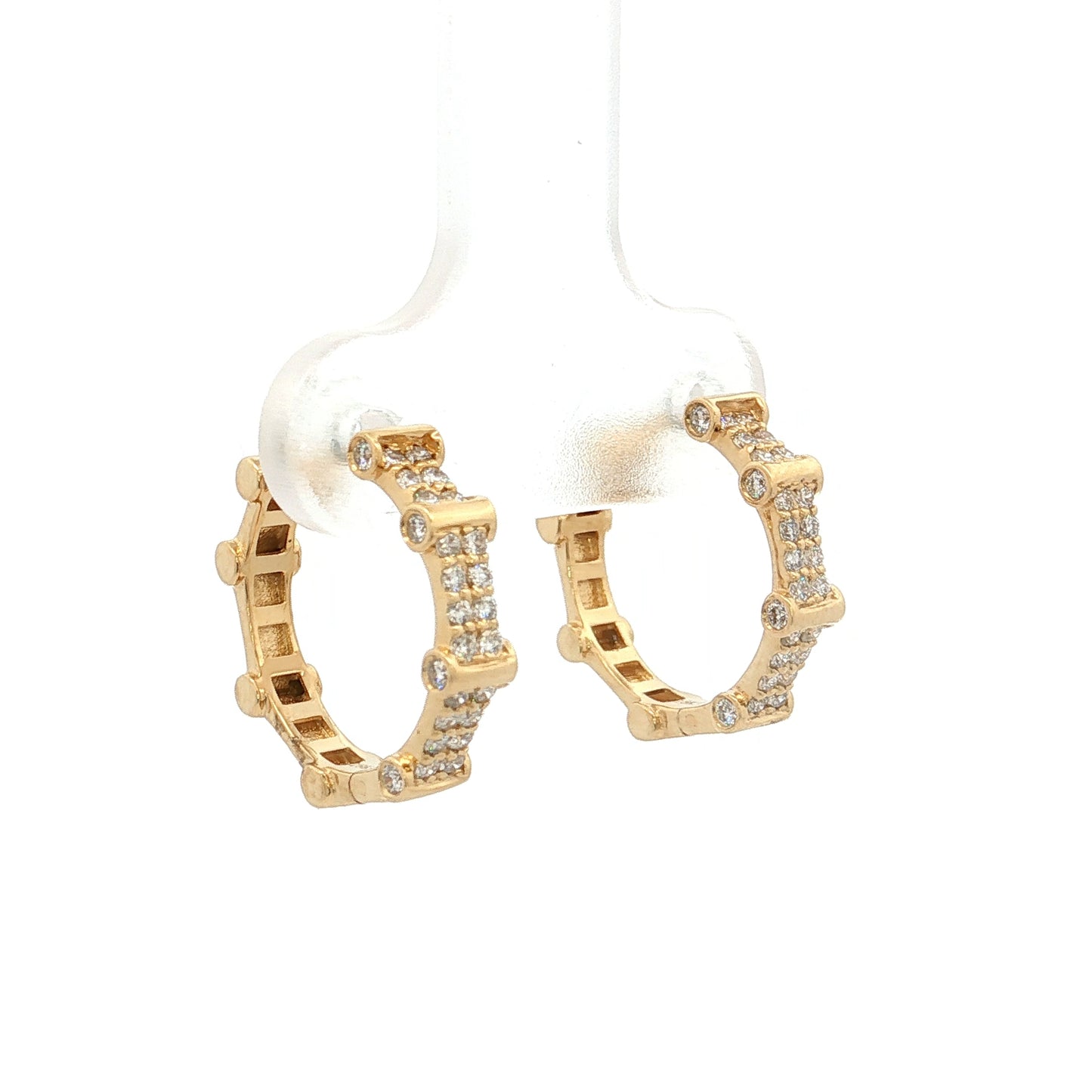 .39 Round Brilliant Diamond Hoop Earrings 18k