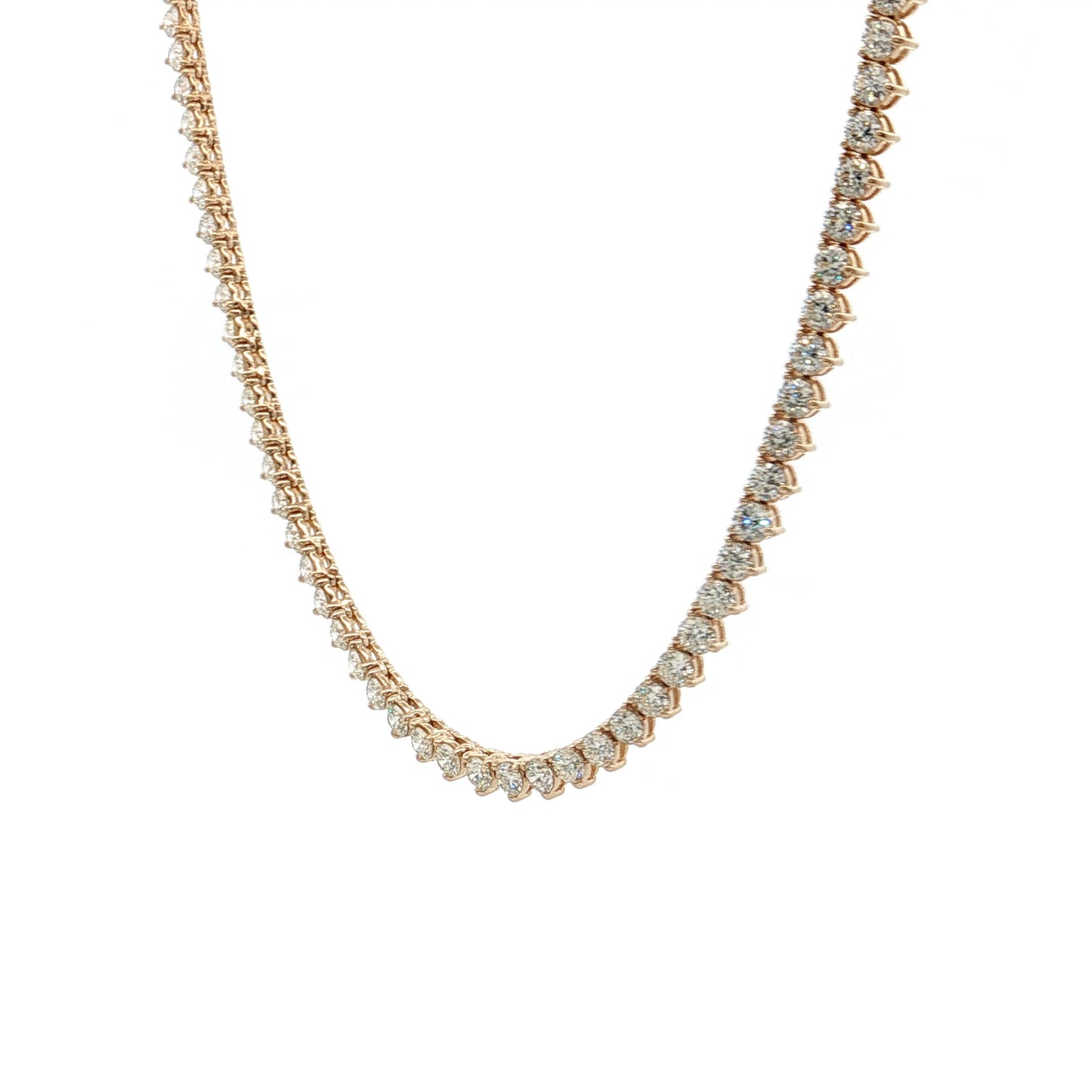 7 Carat Diamond Tennis Necklace 14k Yellow Gold