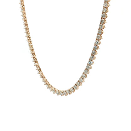 7 Carat Diamond Tennis Necklace 14k Yellow Gold