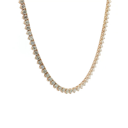 7 Carat Diamond Tennis Necklace 14k Yellow Gold