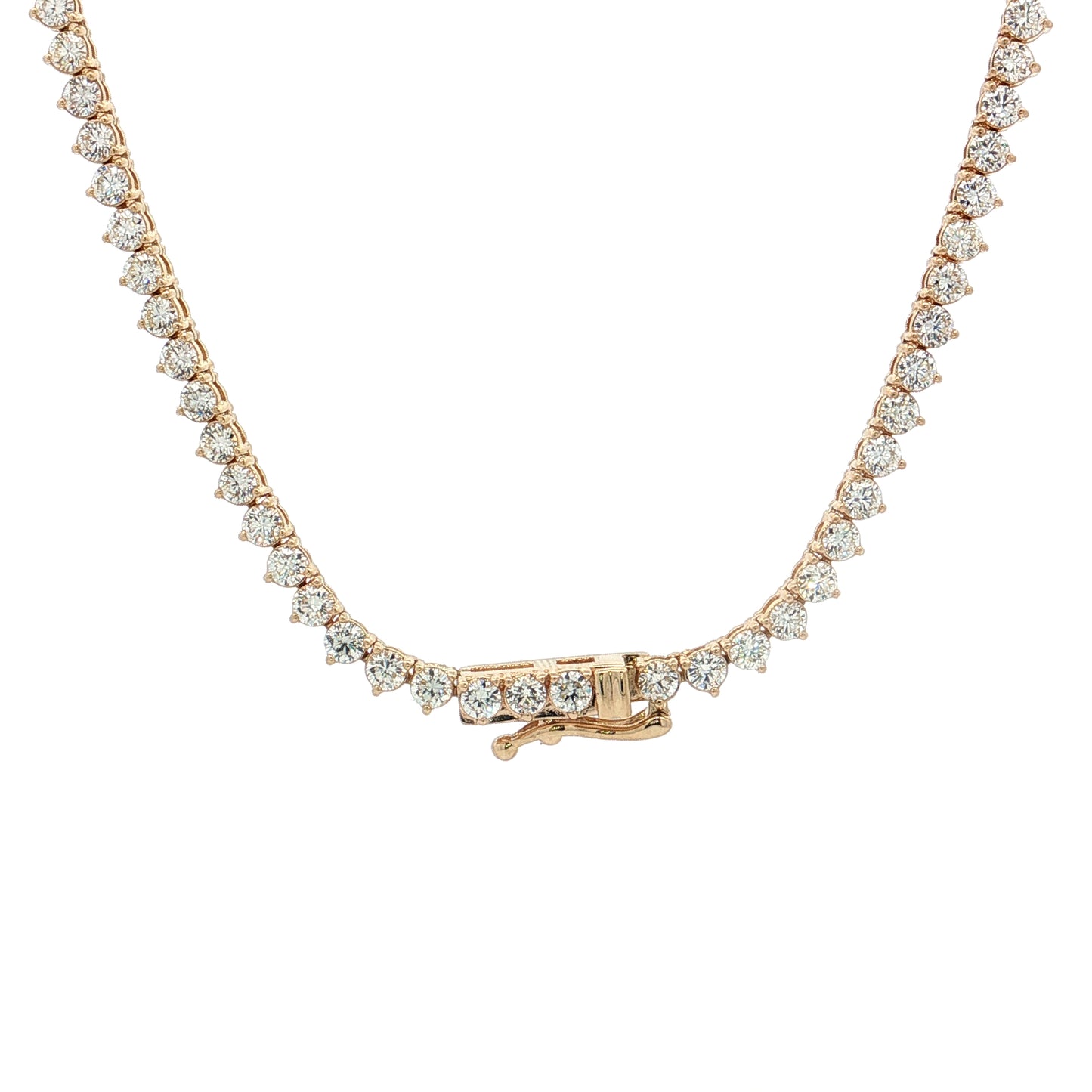 7 Carat Diamond Tennis Necklace 14k Yellow Gold