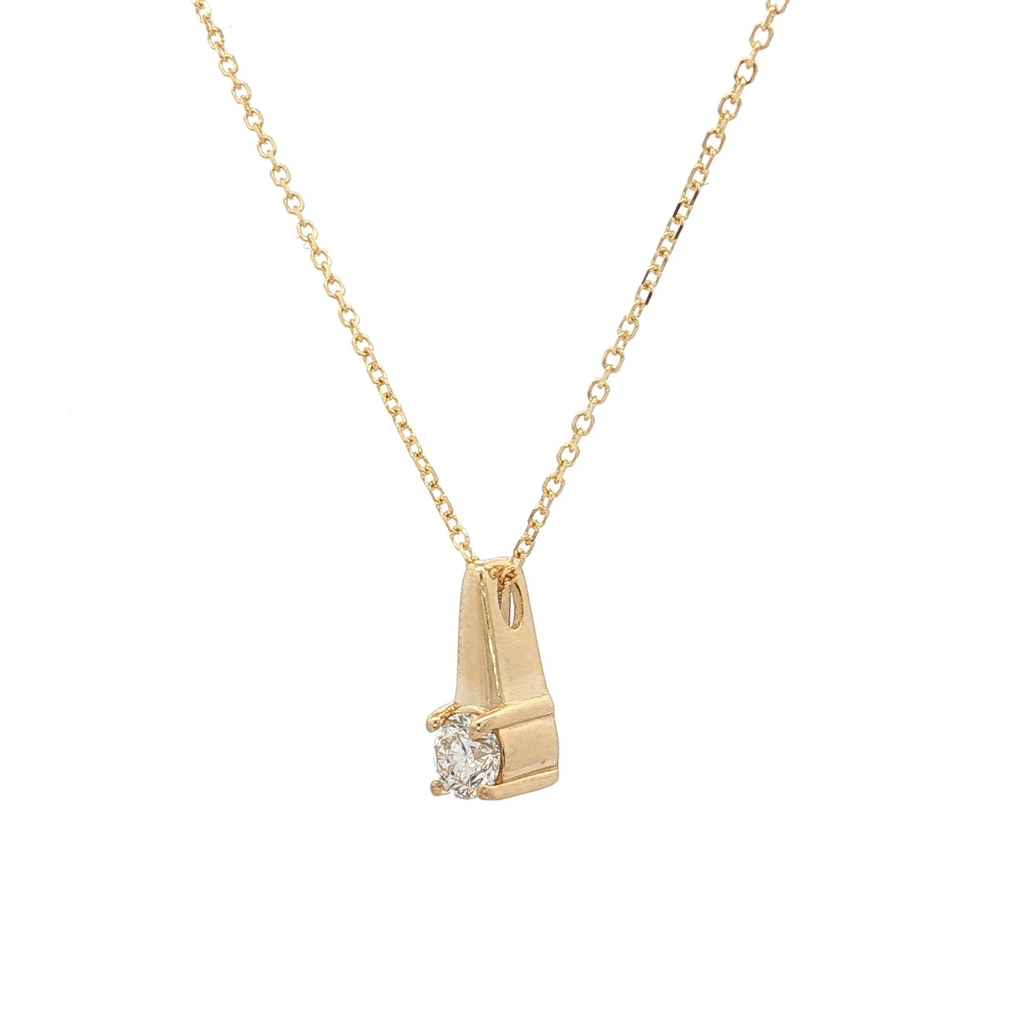 .24 Diamond Geometric Pendant Necklace 14k Yellow Gold