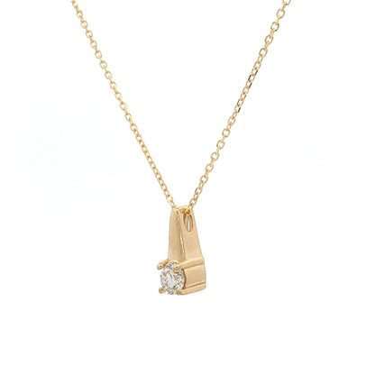 .24 Diamond Geometric Pendant Necklace 14k Yellow Gold