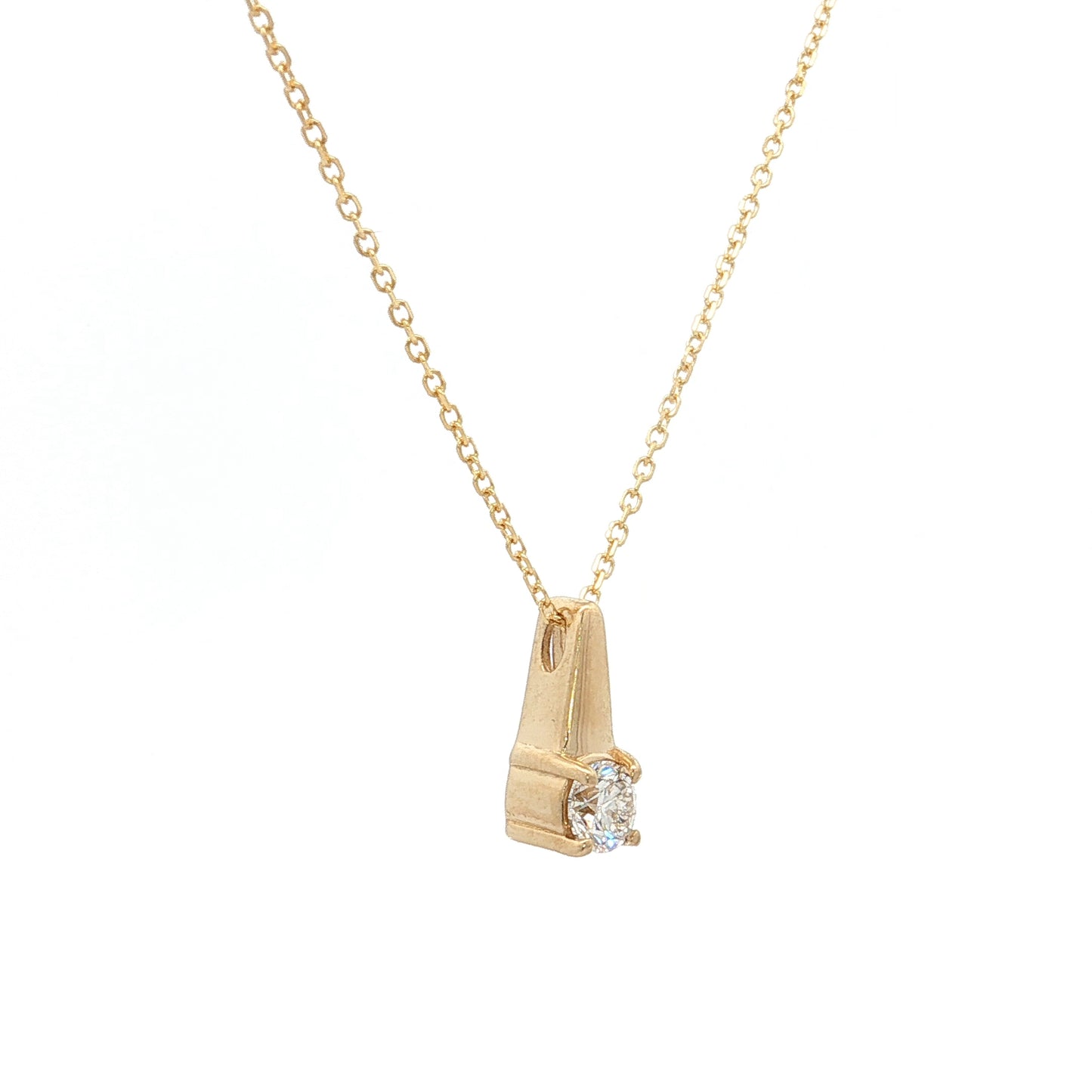 .24 Diamond Geometric Pendant Necklace 14k Yellow Gold