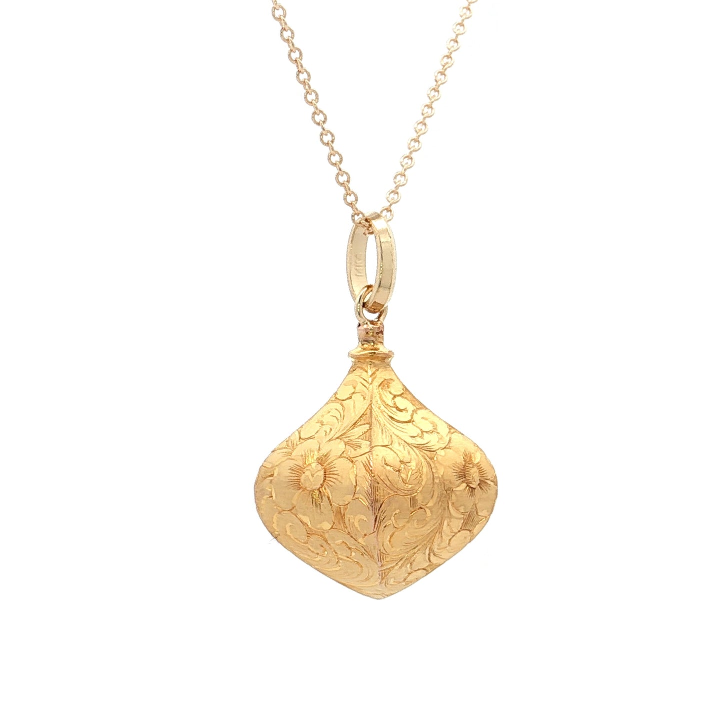 Antique Victorian Arabesque Pendant Necklace 14k