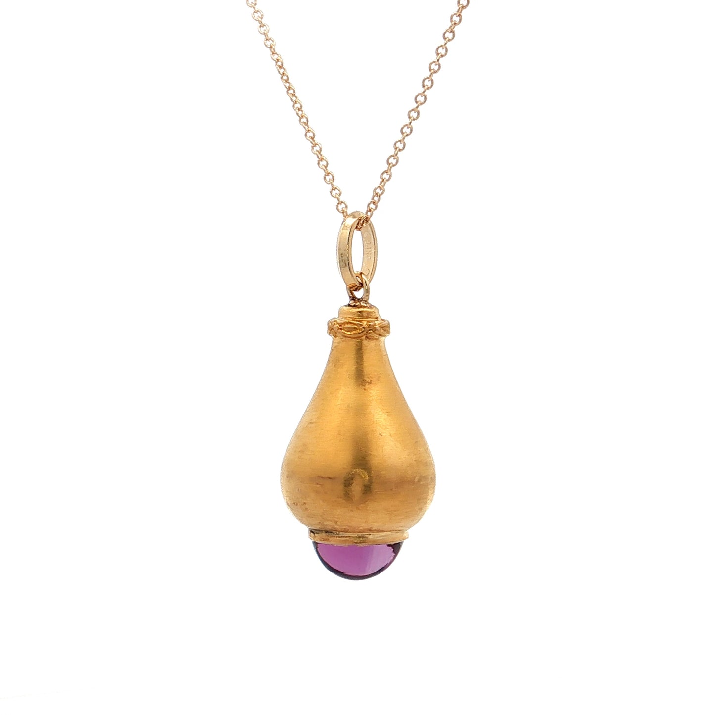 3.37 Antique Victorian Amethyst Pendant Necklace 14k