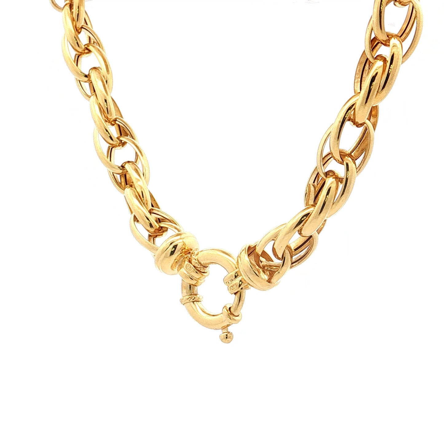 17" Chunky Link Necklace 14k Yellow Gold