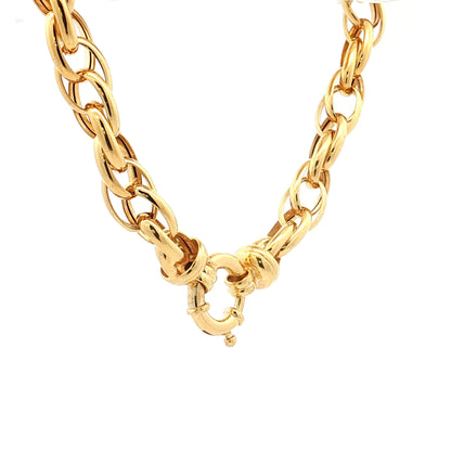 17" Chunky Link Necklace 14k Yellow Gold