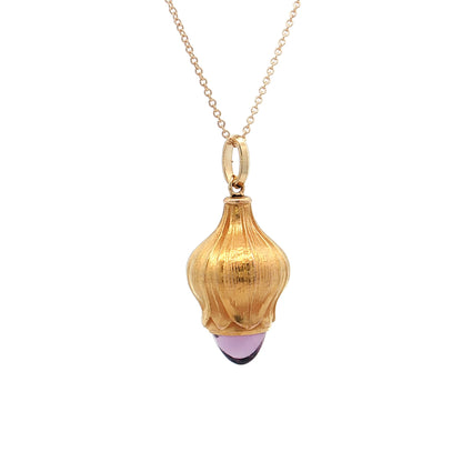 2.48 Art Nouveau Amethyst Pendant Necklace 14k