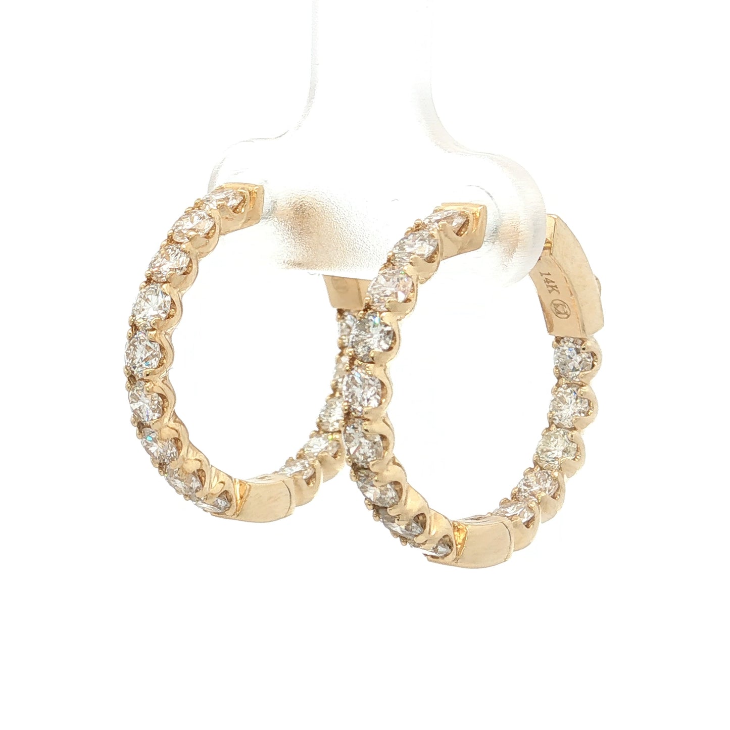 2.50 Round Brilliant Diamond Hoop Earrings 14k