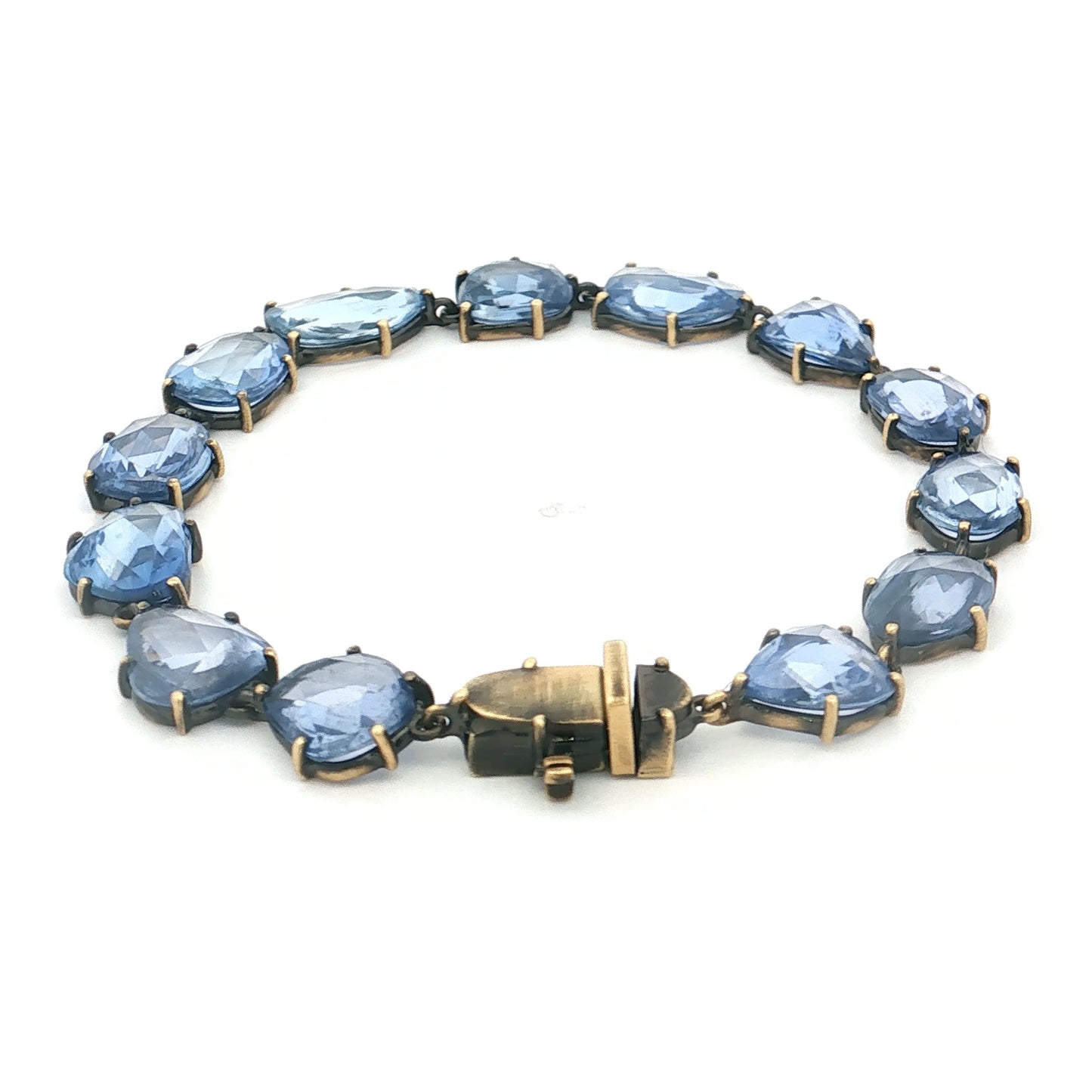 28.42 Rose Cut Sapphire Bracelet 18k Yellow Gold