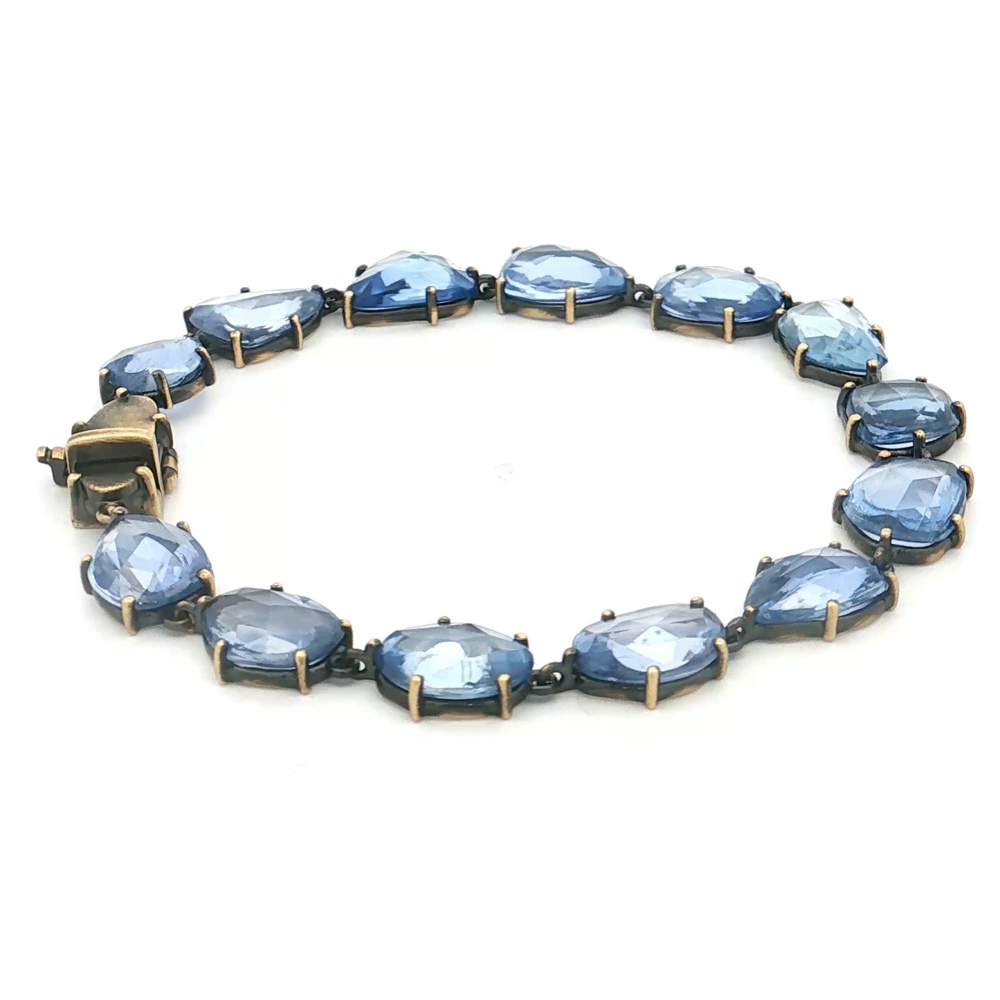 28.42 Rose Cut Sapphire Bracelet 18k Yellow Gold