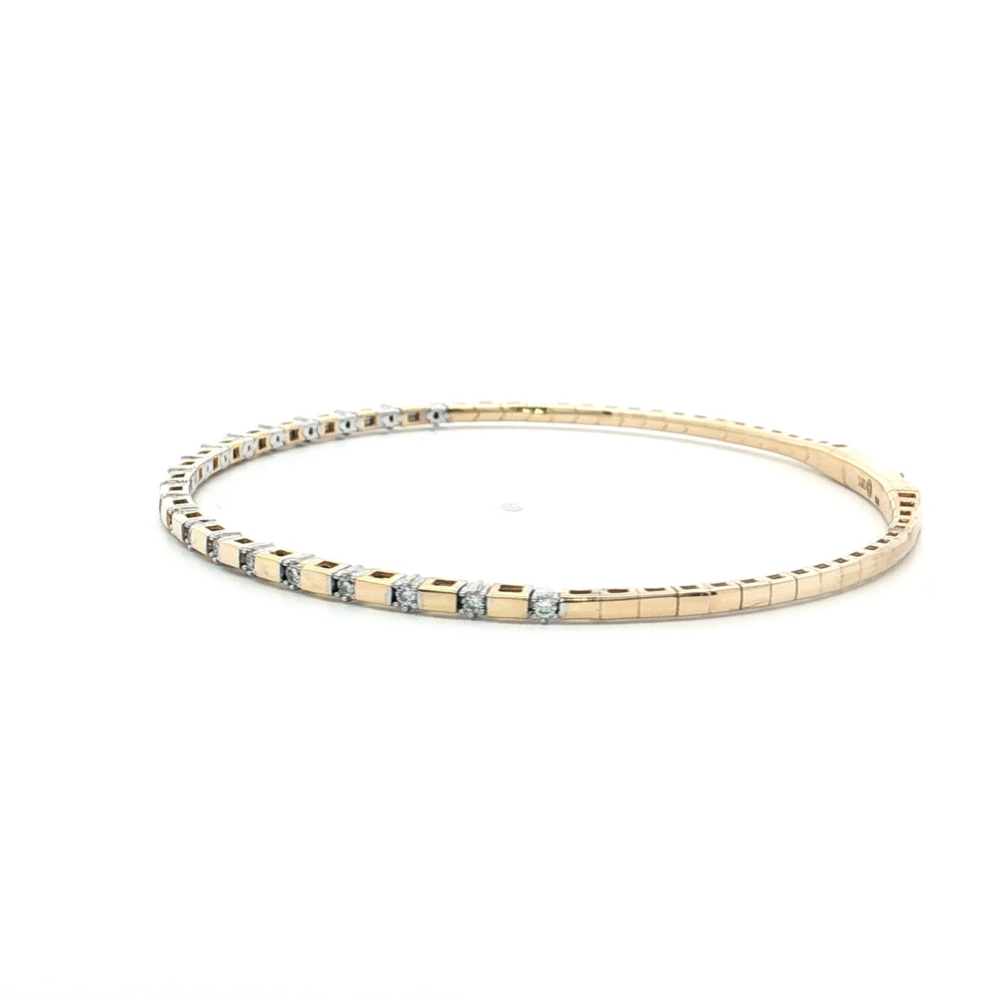 .27 Flexible Diamond Bangle Bracelet 14k Yellow Gold