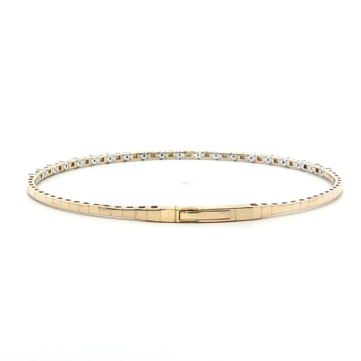 .27 Flexible Diamond Bangle Bracelet 14k Yellow Gold