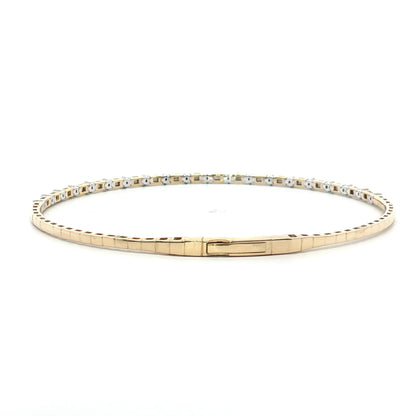 .27 Flexible Diamond Bangle Bracelet 14k Yellow Gold