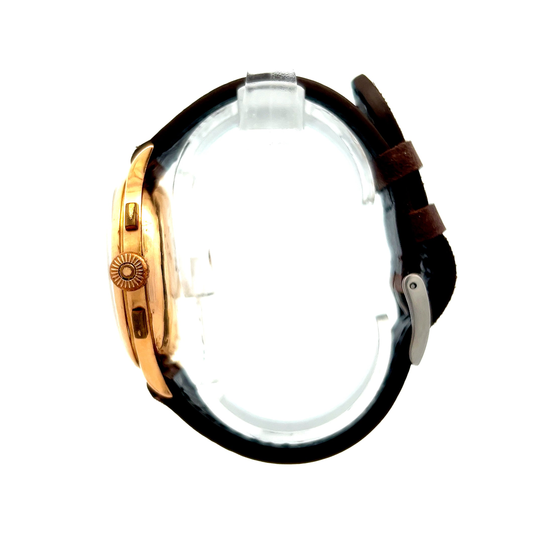 1960s Chronographe Suisse Delrio 39mm 18k Rose Gold – Filigree