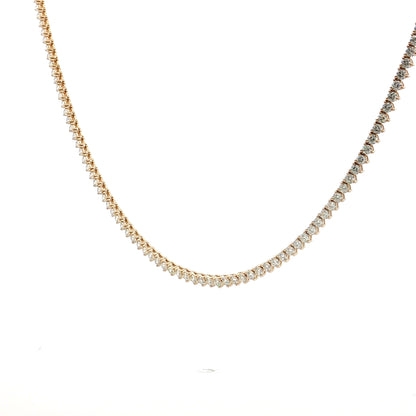 5.21 Diamond Tennis Necklace 14k Yellow Gold