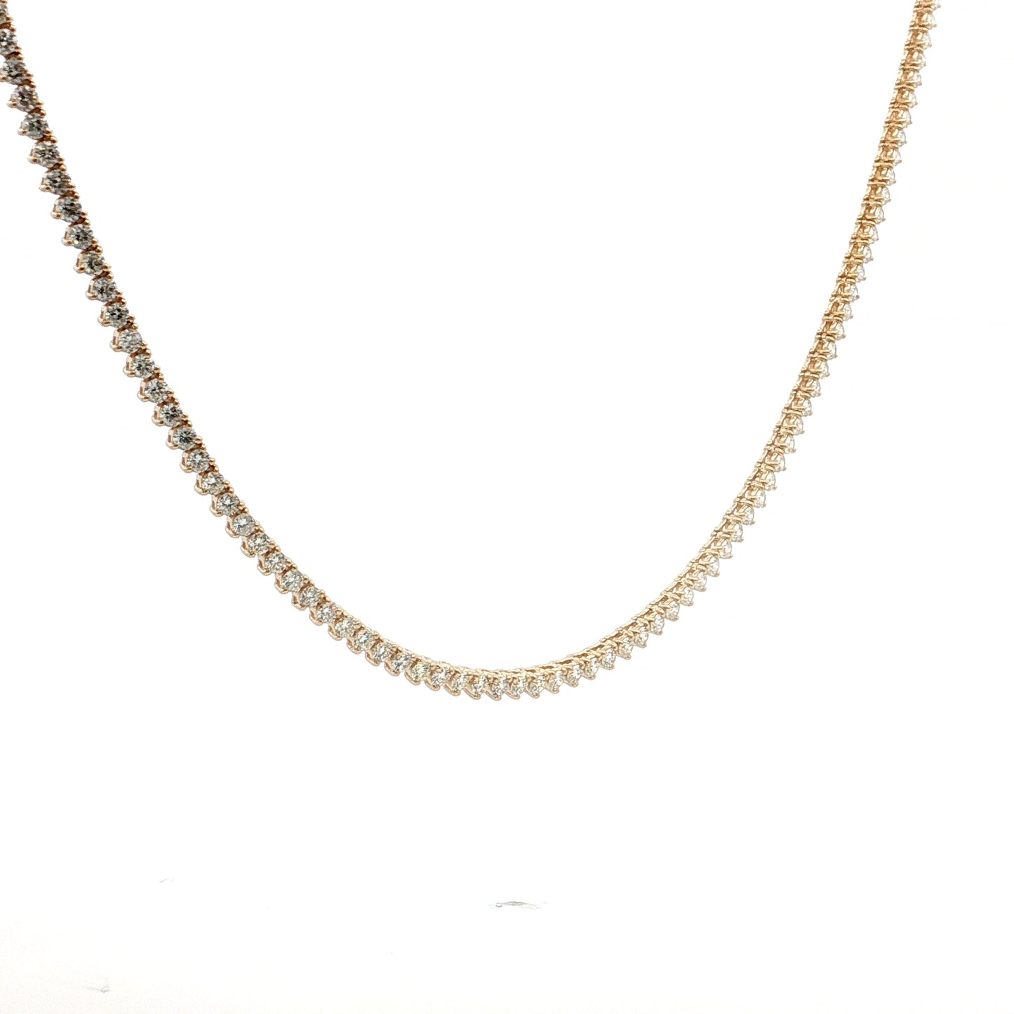 5.21 Diamond Tennis Necklace 14k Yellow Gold