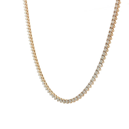 6.12 Round Brilliant Diamond Tennis Necklace 14k