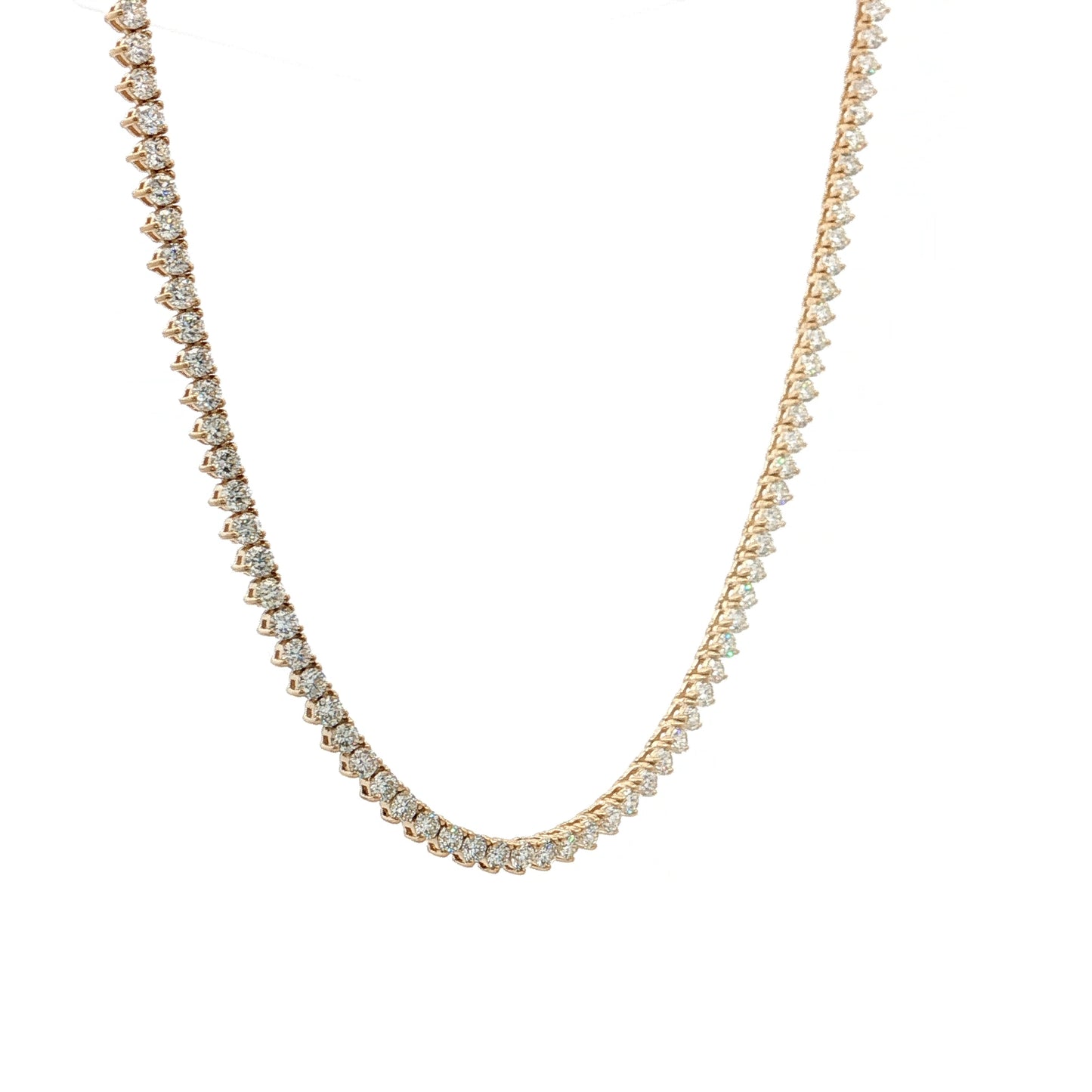6.12 Round Brilliant Diamond Tennis Necklace 14k