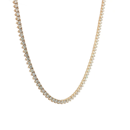6.12 Round Brilliant Diamond Tennis Necklace 14k