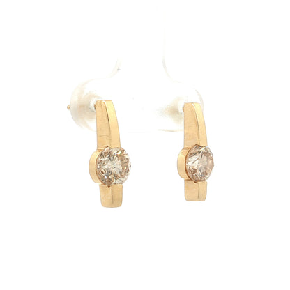 1.86 Diamond Stud Drop Earrings 14k Yellow Gold