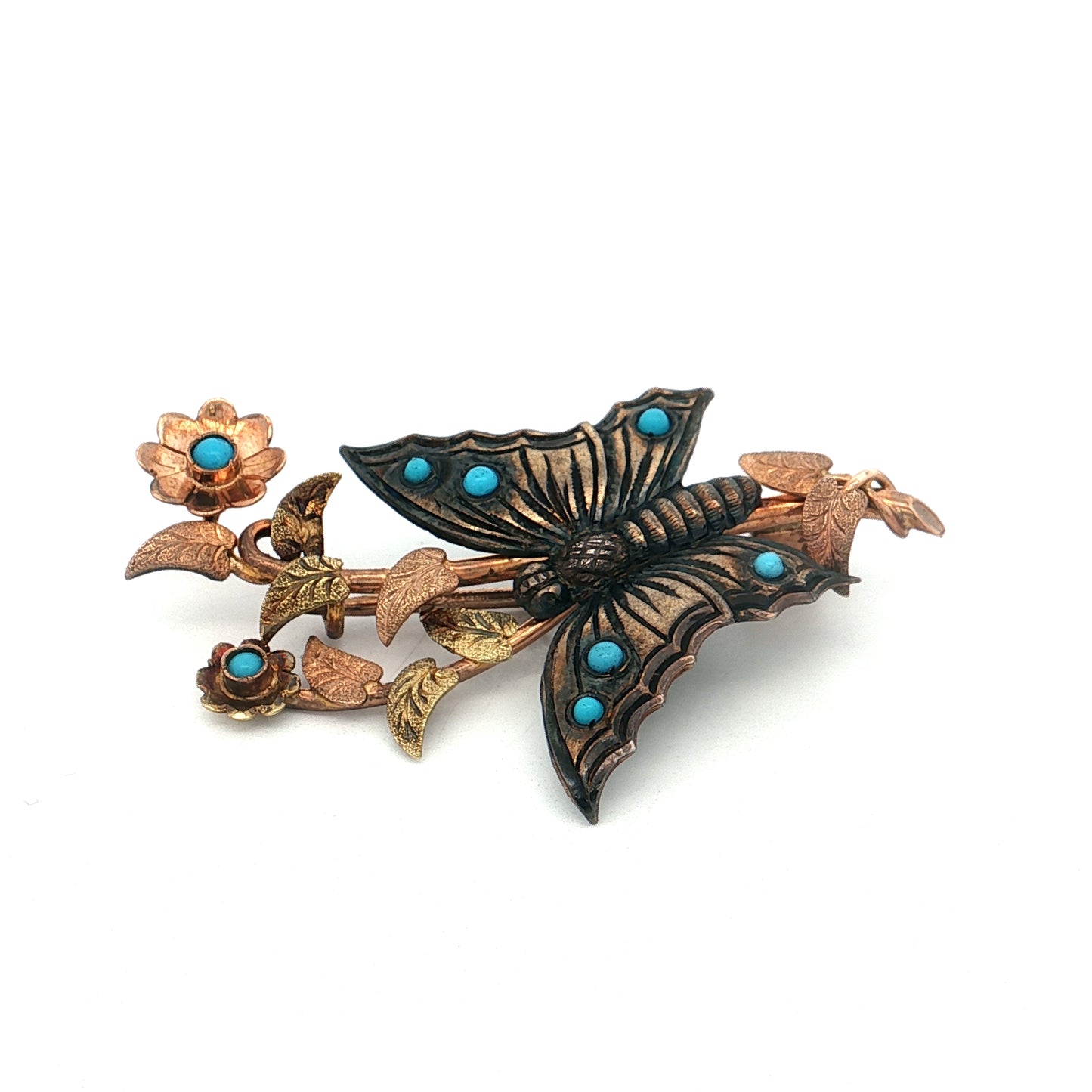 Antique Victorian Butterfly Earring & Brooch Set 14/10k