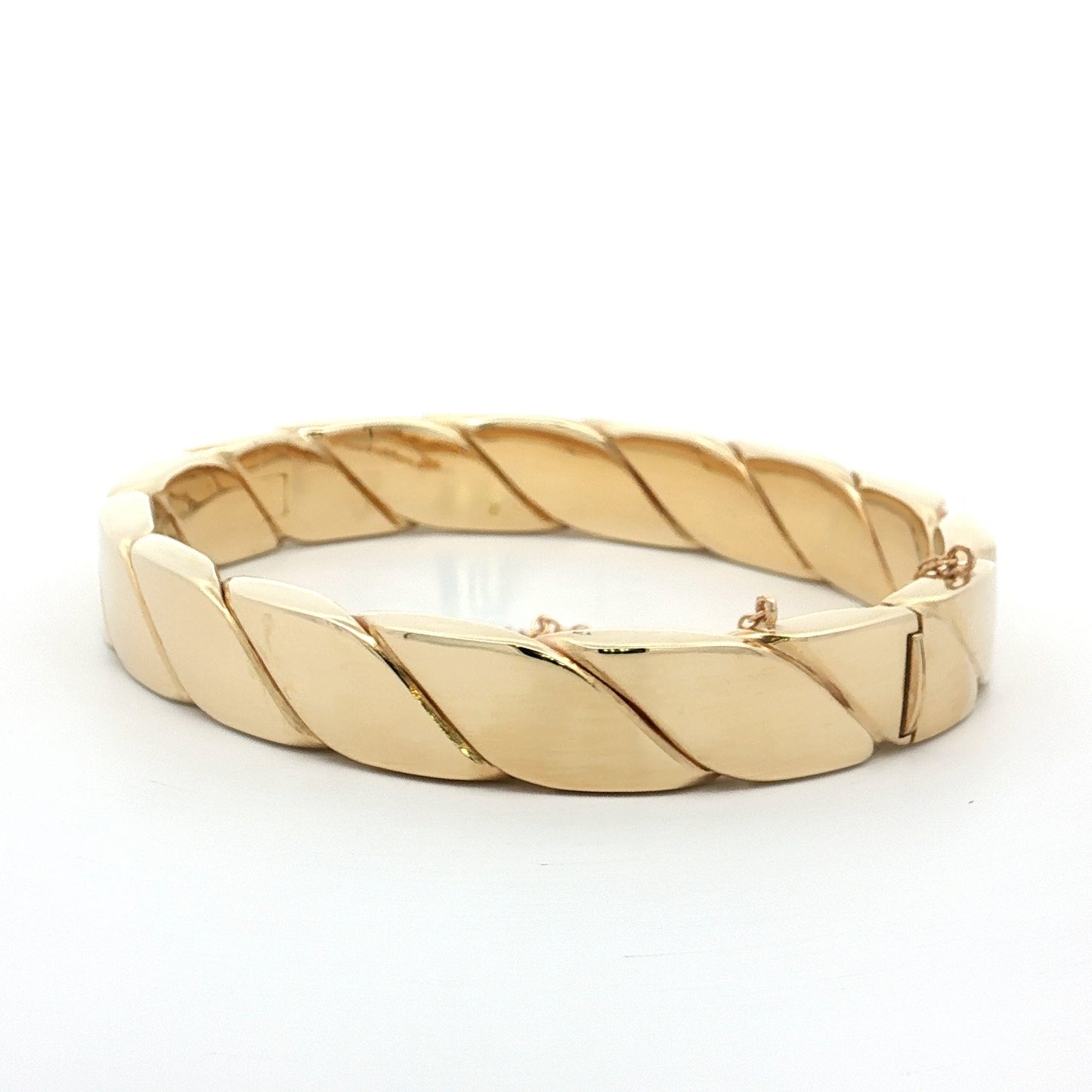 Textured Rope Bangle Bracelet 14k Yellow Gold