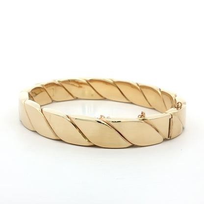 Textured Rope Bangle Bracelet 14k Yellow Gold