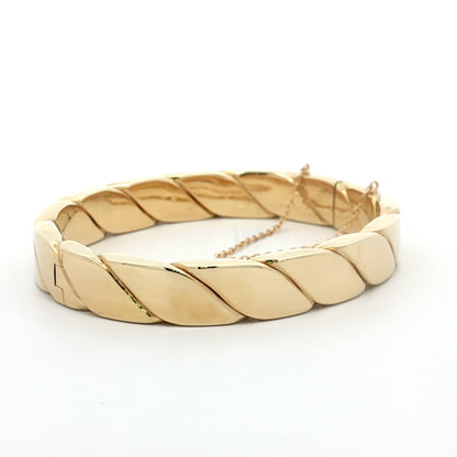 Textured Rope Bangle Bracelet 14k Yellow Gold