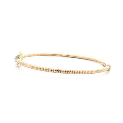 .22 Diamond Pave Bangle Bracelet 14k Rose Gold