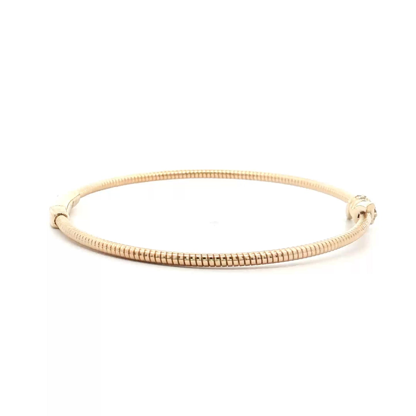 .22 Diamond Pave Bangle Bracelet 14k Rose Gold