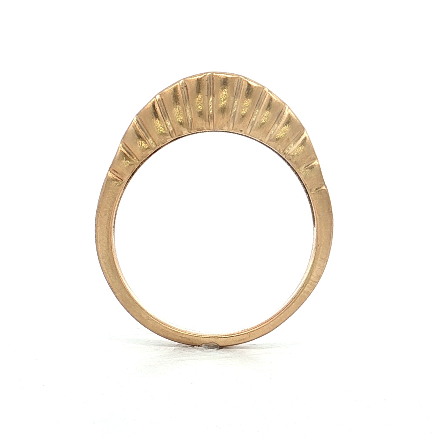 Wavy Scalloped Matte Stacking Ring 14k Yellow Gold