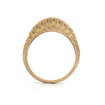Wavy Scalloped Matte Stacking Ring 14k Yellow Gold