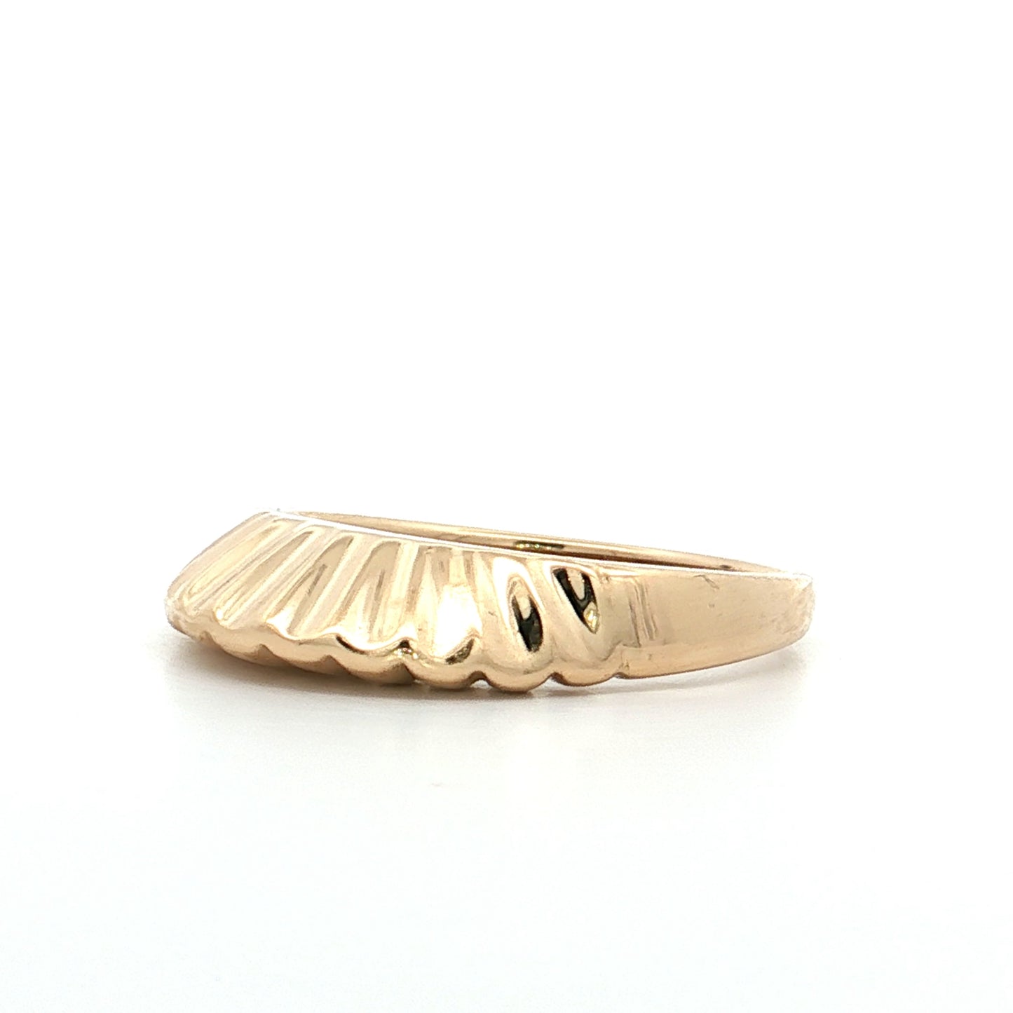 Wavy Scalloped Stacking Ring 14k Yellow Gold